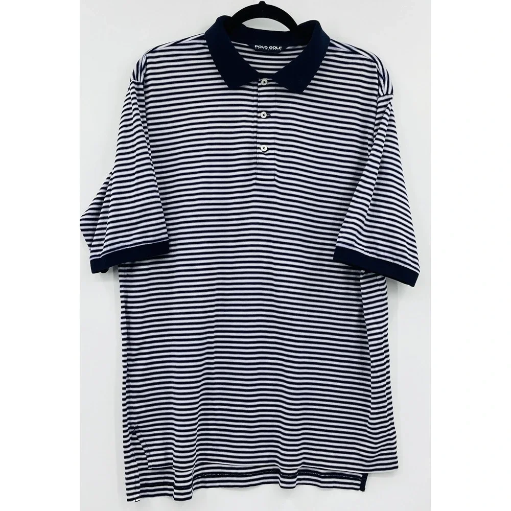 Ralph Lauren Polo Golf Shirt Mens Size Large Striped Pima Cotton